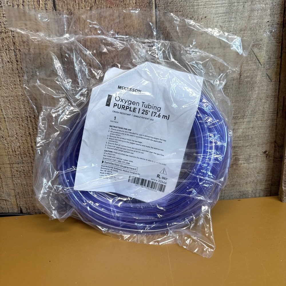 McKesson Oxygen Tubing Adult 25ft Purple Crush Resistant Adult